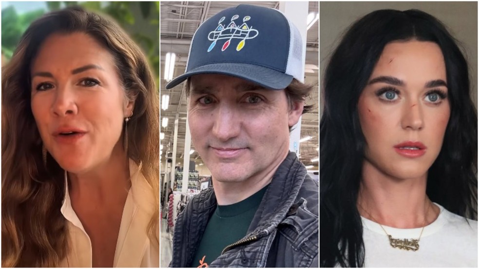 Sophie Gregoire (left), Justin Trudeau (center), and Katy Perry (right) – Photo: Reproduction