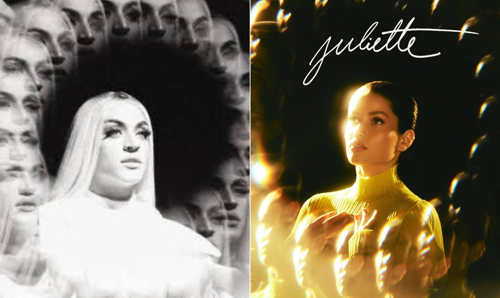 Capa do single 'Indestrutível', de Pabllo Vittar, e 'Juliette', da ex-BBB — Foto: Divulgação