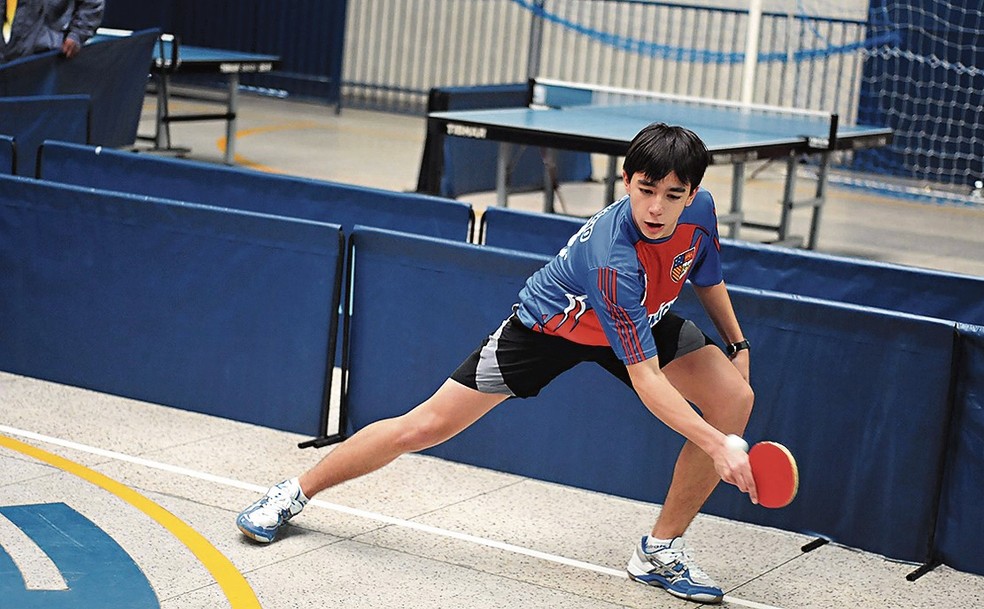 Hugo Calderano teve início de carreira no Intercolegial, em 2010 — Foto: Ari Gomes/13-4-2010