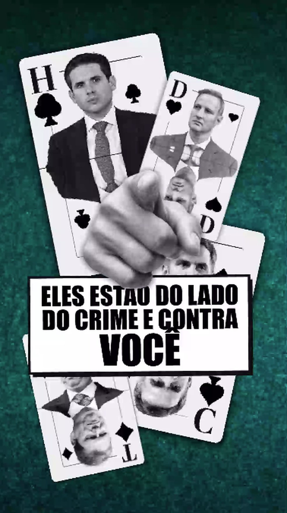 Captura de tela do vídeo que critica Hugo Motta, Derrite e Tarcísio de Freitas, compartilhado por apoiadores do governo — Foto: Reprodução