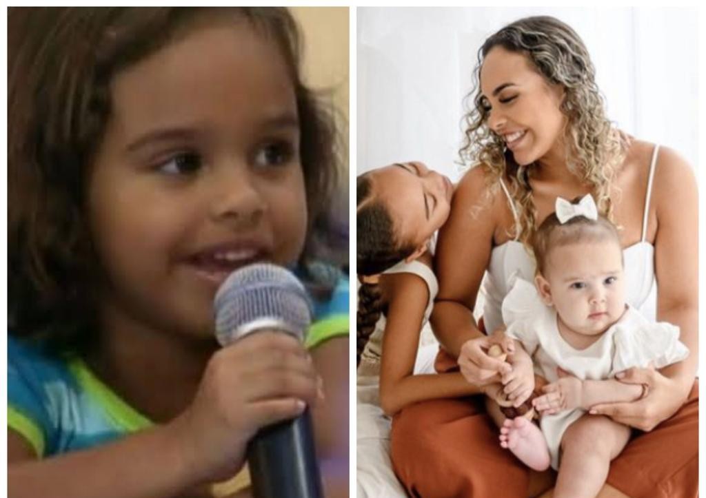 A ex-atriz mirim Ana Beatriz Cisneiros é mãe de Agatha, de 5 anos, e de Olivia, que nasceu em outubro