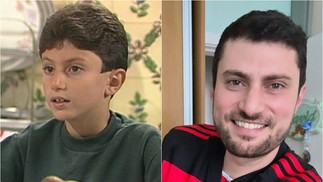 Zezinho de 'História de amor', Thomas Morkos fez poucos trabalhos na televisão, como participação no  'Sítio do picapau amarelo'. Ele não fez mais novelas, e atualmente é diretor pedagógico de um colégio particular no Rio. Também se dedica a um projeto musical de Bossa Nova  — Foto: Reprodução/Globo e Instagram