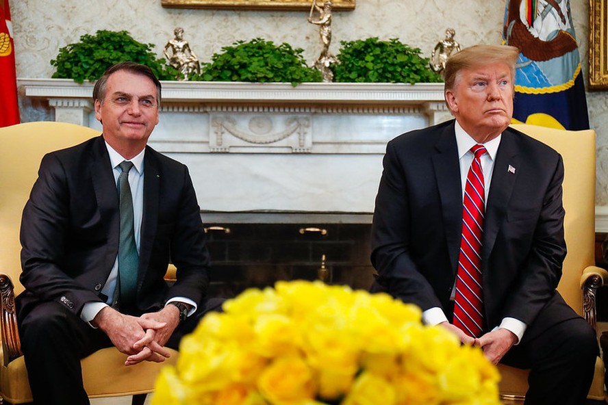 Jair Bolsonaro e Donald Trump, durante encontro na Casa Branca em 2019