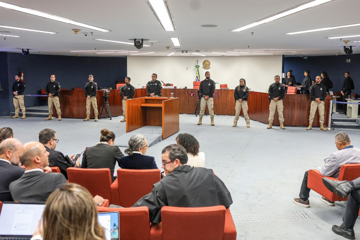 Inicio do julgamento no STF dos mandantes do assassinato da ex-vereadora, Marielle Franco. — Foto: Valter Campanato / Agência Brasil
