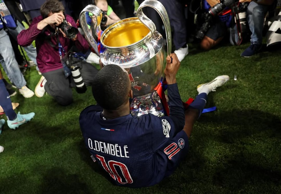 Dembélé ganhou a Liga dos Campeões em 2024/25 com o PSG — Foto: Reprodução/Instagram