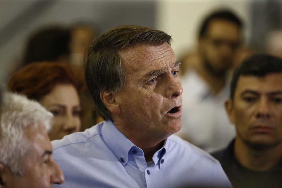 Bolsonaro em evento da campanha à reeleição em São José dos Campos, interior de SP — Foto: Edilson Dantas/ Agência O Globo