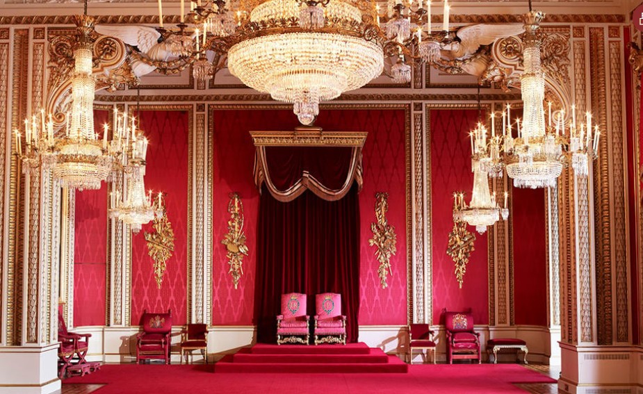 Sala do trono do Palácio de Buckingham — Foto: Royal Collection Trust