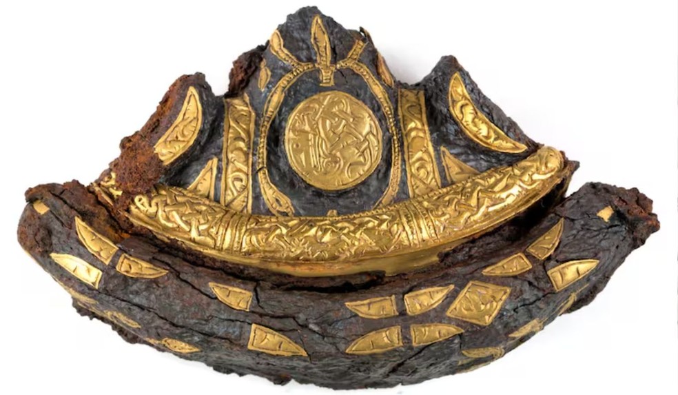 Punho de espada viking com folha de ouro. — Foto: Divulgação/York Museums Trust