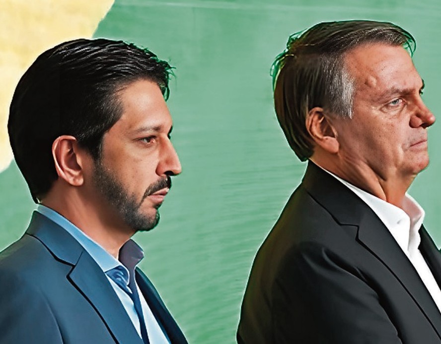 Nunes, à esquerda, é alvo de pessoas próximas ao ex-presidente por supostamente “esconder” a aliança com Bolsonaro