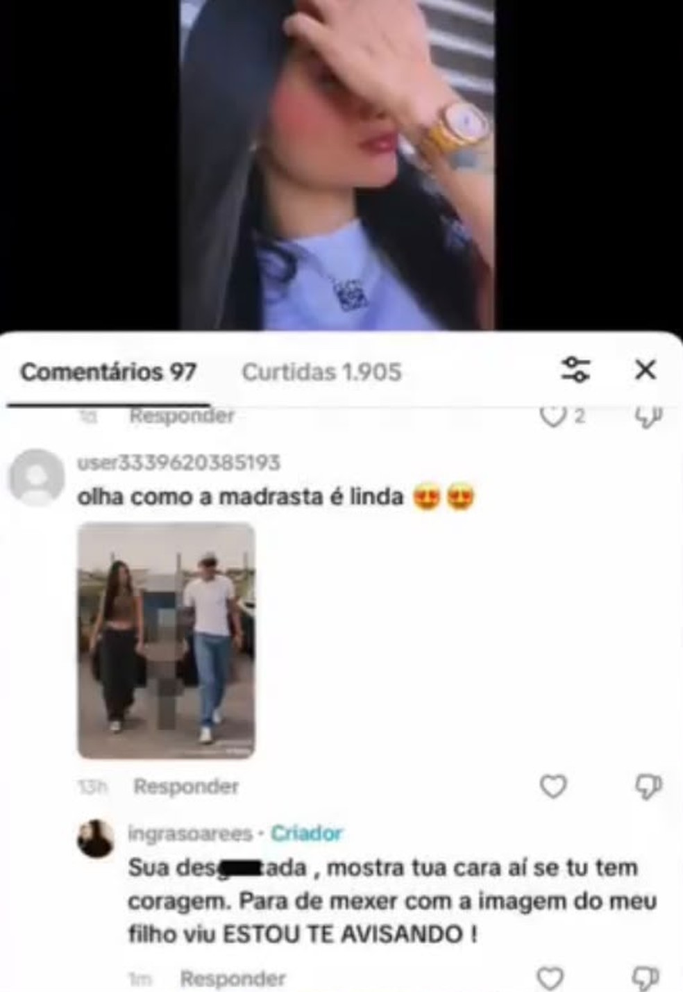 Ingra Soares se revolta com internauta &mdash; Foto: Reprodu&ccedil;&atilde;o