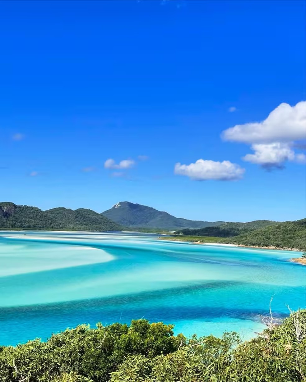 Faz parte do Parque Nacional das Ilhas Whitsunday — Foto: Instagram @whitehaven.beach