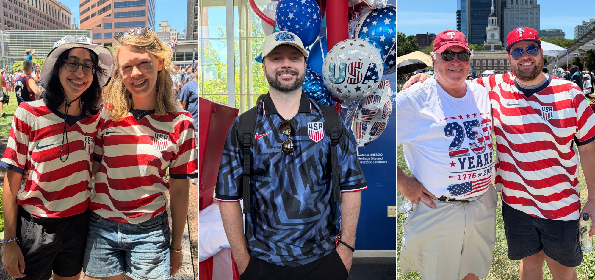 Americanos vestem camisa da seleção dos EUA como símbolo de patriotismo para comemorar os 250 anos da independência