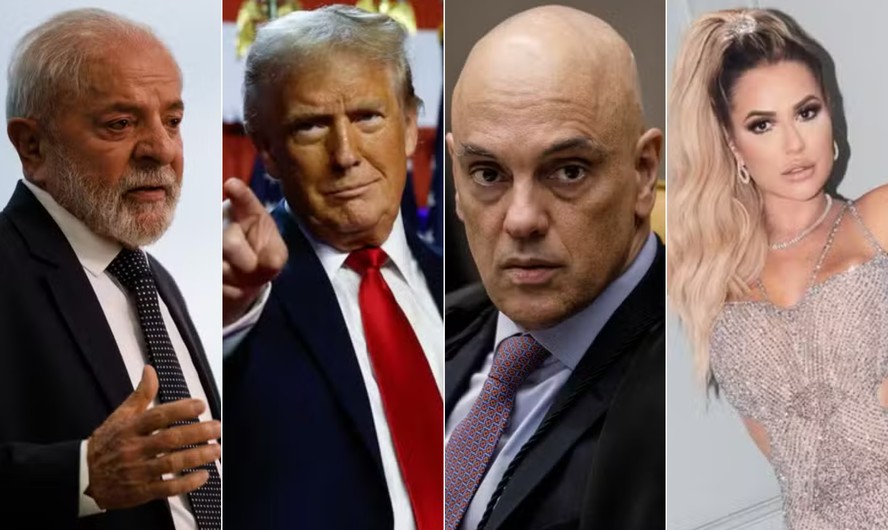 O presidente Lula, o presidente eleito dos EUA Doanld Trump, o ministro do STF Alexandre de Moraes e a influenciadora digital Deolane Bezerra tiveram frases que marcaram 2024