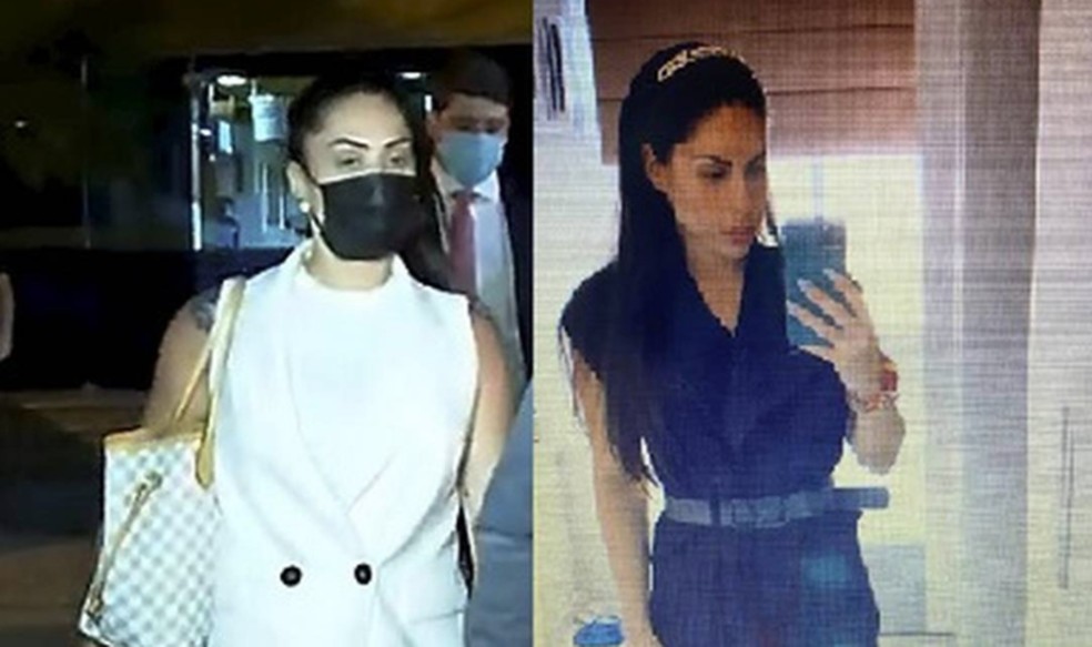 Monique Medeiros trocou de roupas antes de depor — Foto: Reprodução