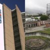 Sede da Caixa em Brasília e o terreno do Gasômetro no Rio - Reprodução e Domingos Peixoto/Ag. O Globo