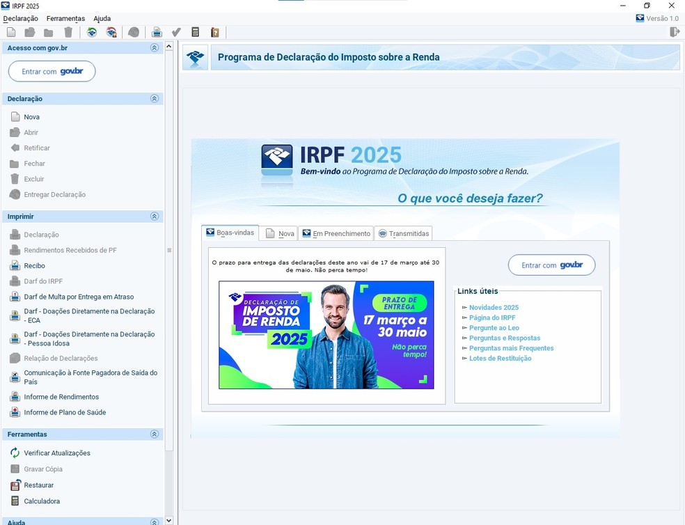 Home do programa IRPF 2025 — Foto: oglobo