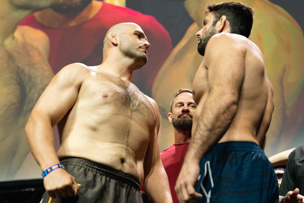 Martin Buday e Marcus Buchecha durante a pesagem