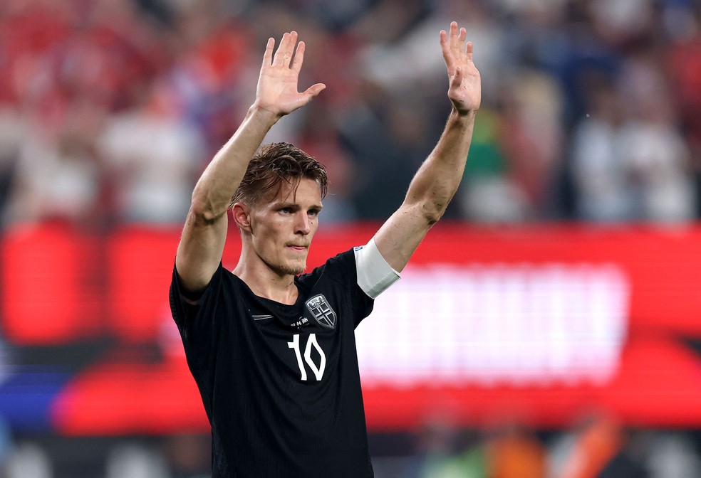 Martin Ødegaard durante Noruega X Senegal — Foto: Getty Images via AFP