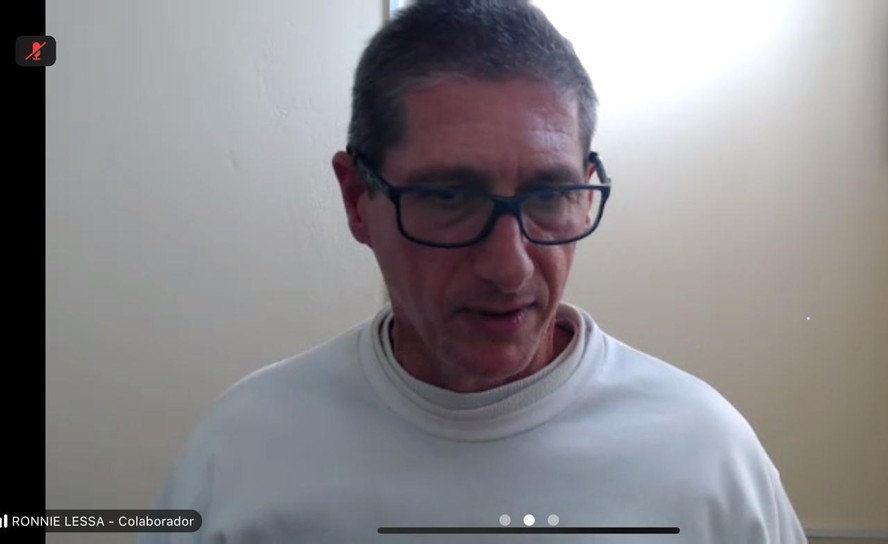 O réu colaborador Ronnie Lessa depõe na audiência do STF