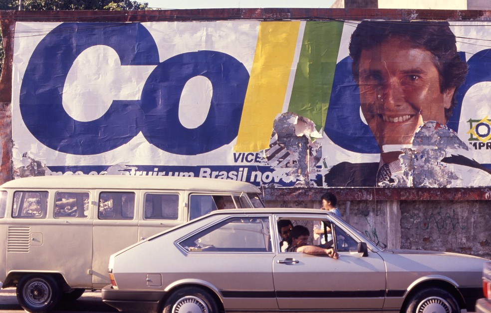 Outdoor da campanha de Fernando Collor nas eleições de 1989 — Foto: Leo Aversa/Agência O GLOBO