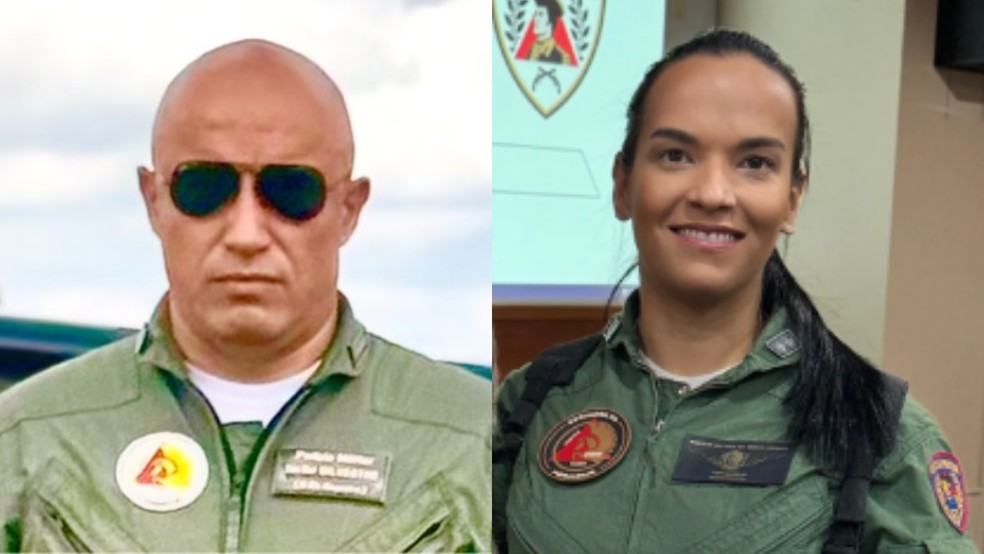 Tenente-Coronel Luis Silvestre e 1ª tenente Alice Almeida morreram em acidente aéreo — Foto: Reprodução | Redes Sociais