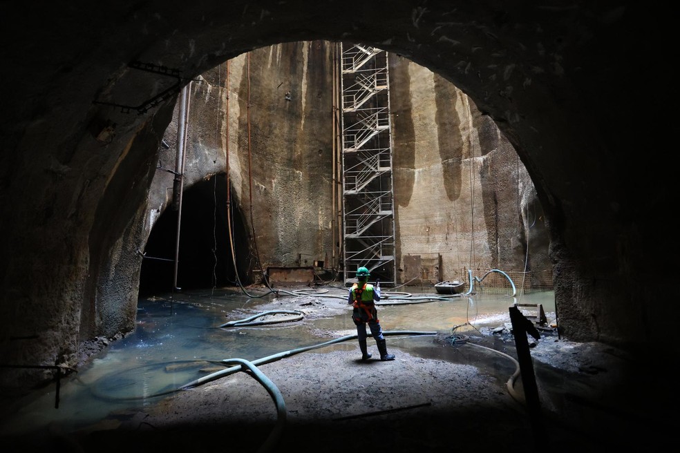 Rock excavations will resume in the Gávea metro works — Photo: Ernesto Carriço\State Government