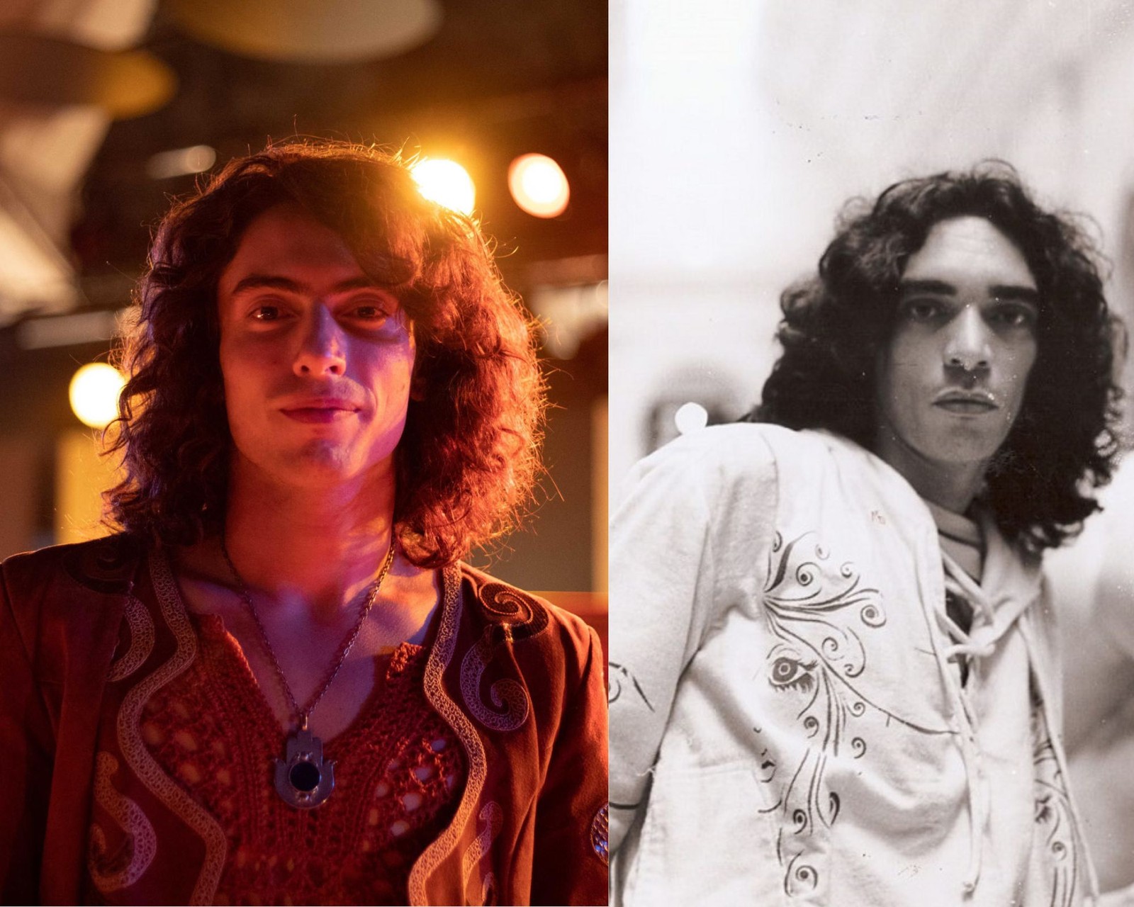 Jaffar Bambirra vive o cantor e compositor Sérgio Sampaio — Foto: Ariela Bueno e Arquivo pessoal