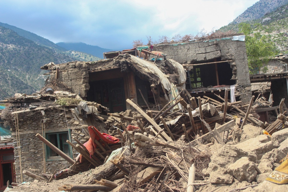 Casas Destruídasapós Terremotos na Vila de Mazar dara, No distrito de Nurgal, Província de Kunar, no Leste doafeganistão-foto: AFP: AFP