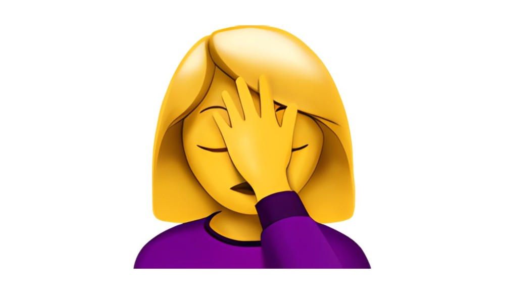 Emoji da palma da mão no rosto — Foto: Reprodução