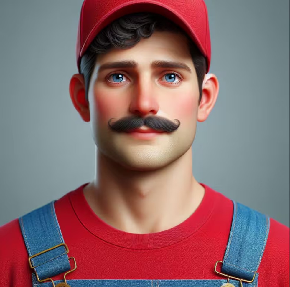 Como seria Mario Bros. na vida real, de acordo com a Inteligência Artificial — Foto: La Nacion
