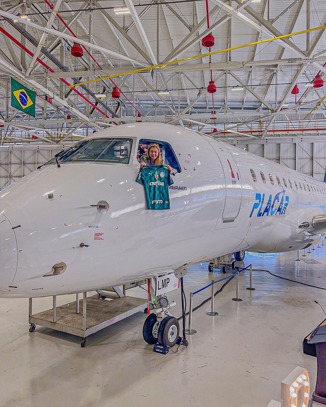 Conheça avião do Palmeiras comprado por Leila Pereira, presidente do clube — Foto: Reprodução Instagram