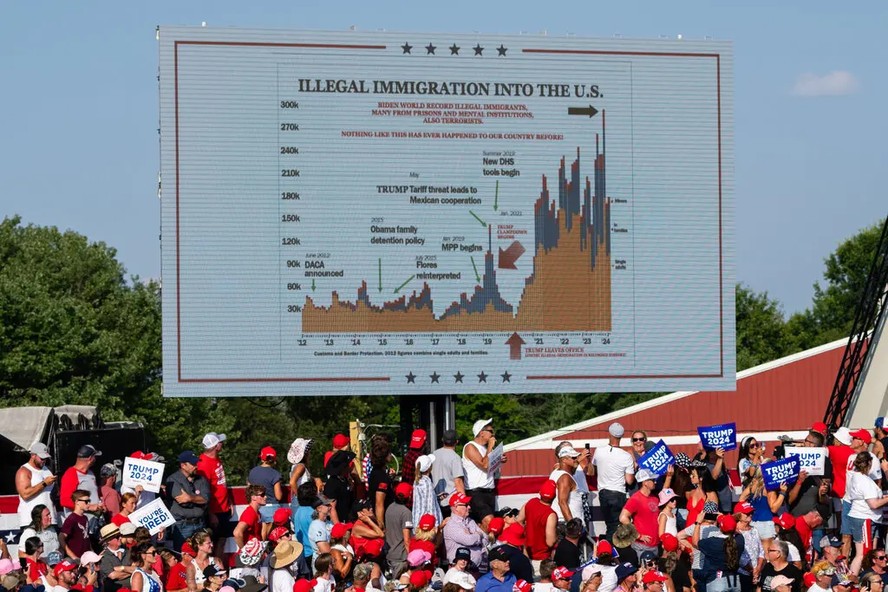Donald Trump estava apontando para esse gráfico sobre imigração ilegal