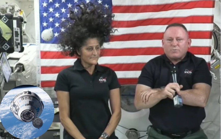 Tenho um pressentimento muito bom': astronautas 'presos' no espa&ccedil;o em nave  da Boeing falam sobre falhas pela primeira vez