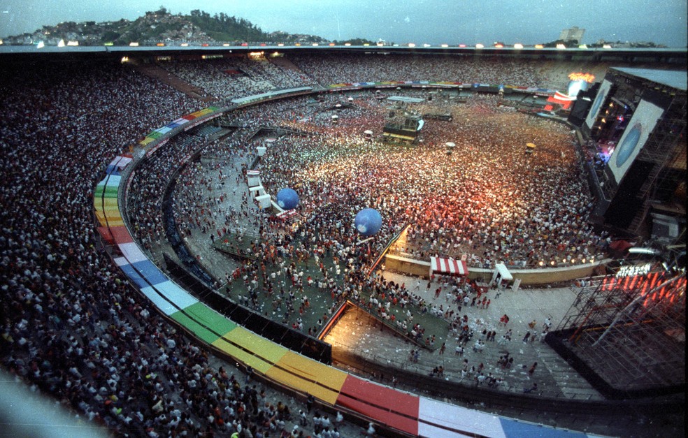 A segunda edição do Rock in Rio foi realizada no Maracanã em 1991 — Foto: Custódio Coimbra - 20/01/1991