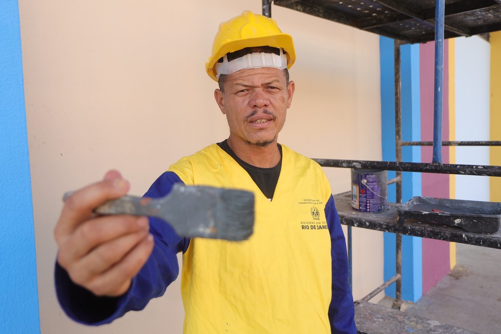 Fábio Motta, usuário  da BPM, participou  da reforma  do espaço — Foto: Divulgação/Filipe Aguiar