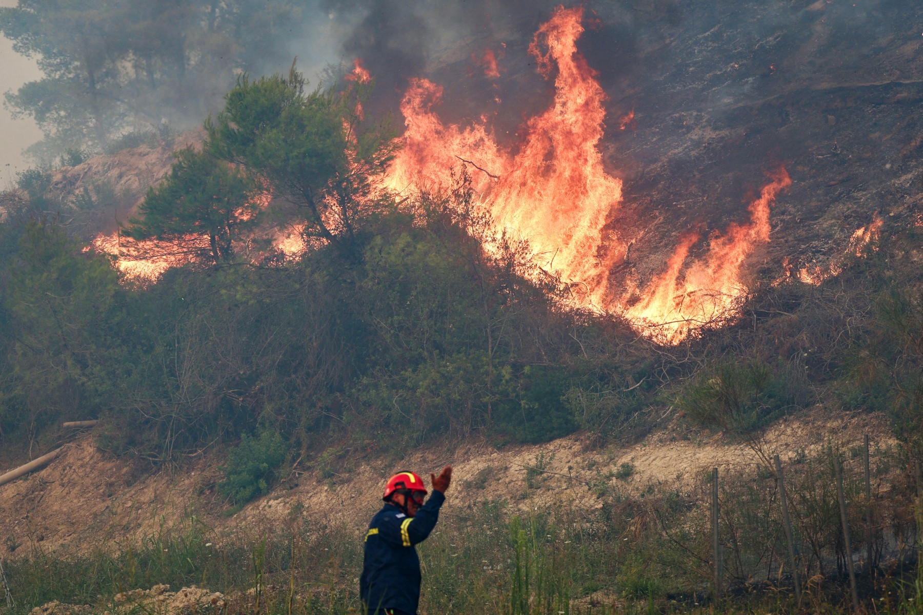 Incêndios atingem área equivalente a 84 mil campos de futebol na Europa e deixam pelo menos três mortos em Grécia e Espanha