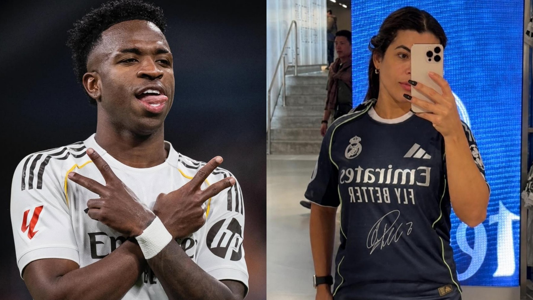 Influenciadora diz ter perdido R$ 12 mil em camisa falsa autografada por Vinícius Júnior