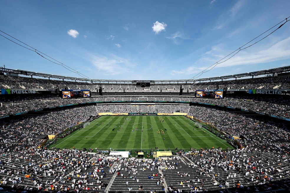 MetLife Stadium, em Nova Jersey, recebe jogo entre Real Madrid e Borussia Dortmund — Foto: Sandra Montanez / GETTY IMAGES NORTH AMERICA / Getty Images via AFP