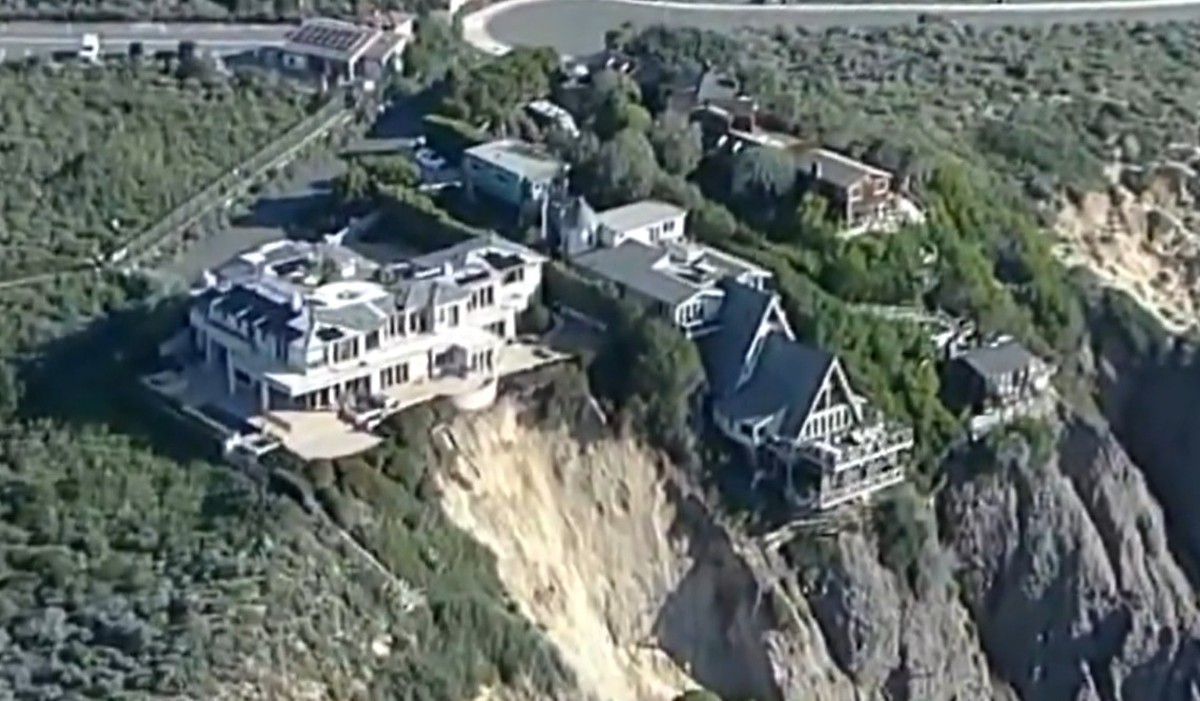 Após fortes chuvas, penhasco desaba a poucos metros de mansões milionárias na Califórnia; veja vídeo