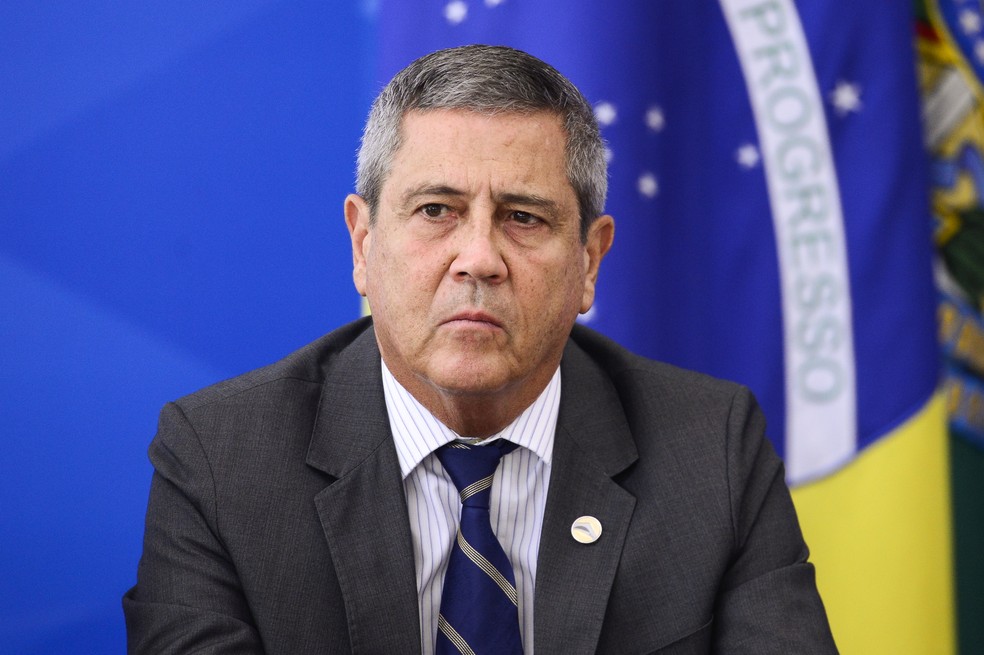 O ex-ministro Walter Braga Netto, em pronunciamento no Palcio do Planalto  Foto: Marcelo Camargo/Agncia Brasil/05-02-2021