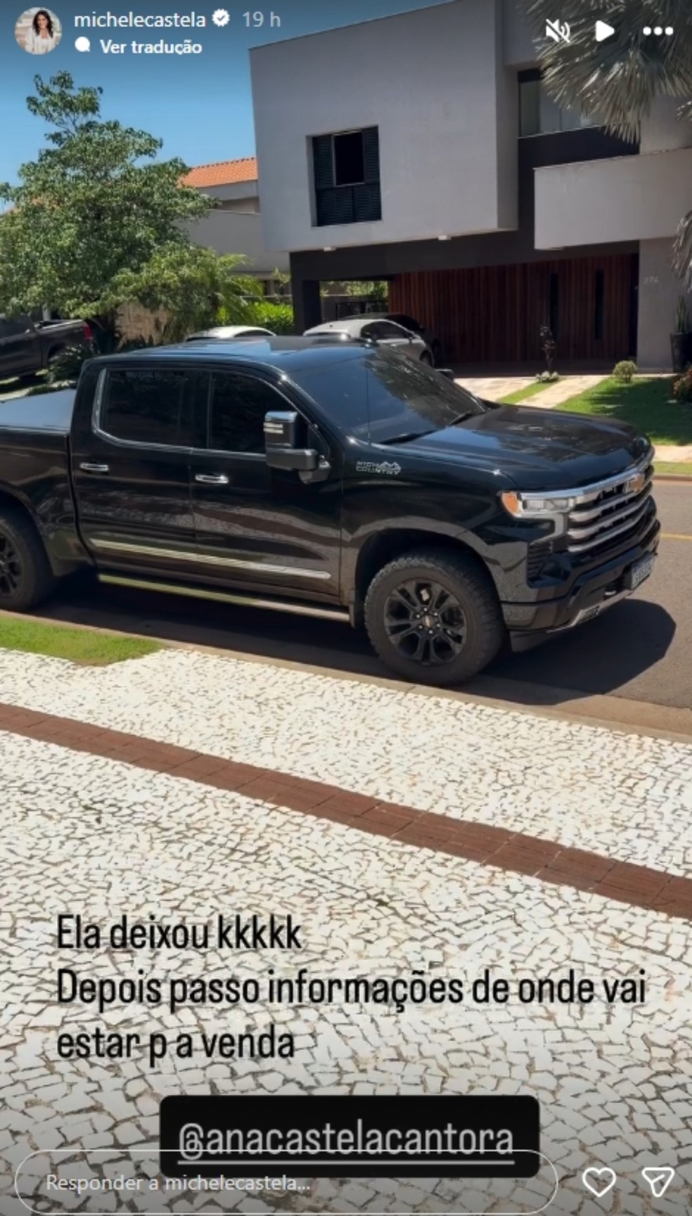 Mãe de Ana Castela anunciou venda da caminhonete de R$ 520 mil da cantora — Foto: Reprodução Instagram