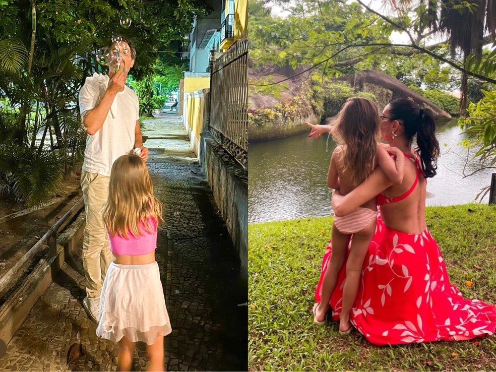 Rodrigo Santoro e Mel Fronckowiak são pais de Nina, de 9 anos, e nunca mostraram o rosto da criança em suas redes sociais — Foto: Reprodução/Instagram