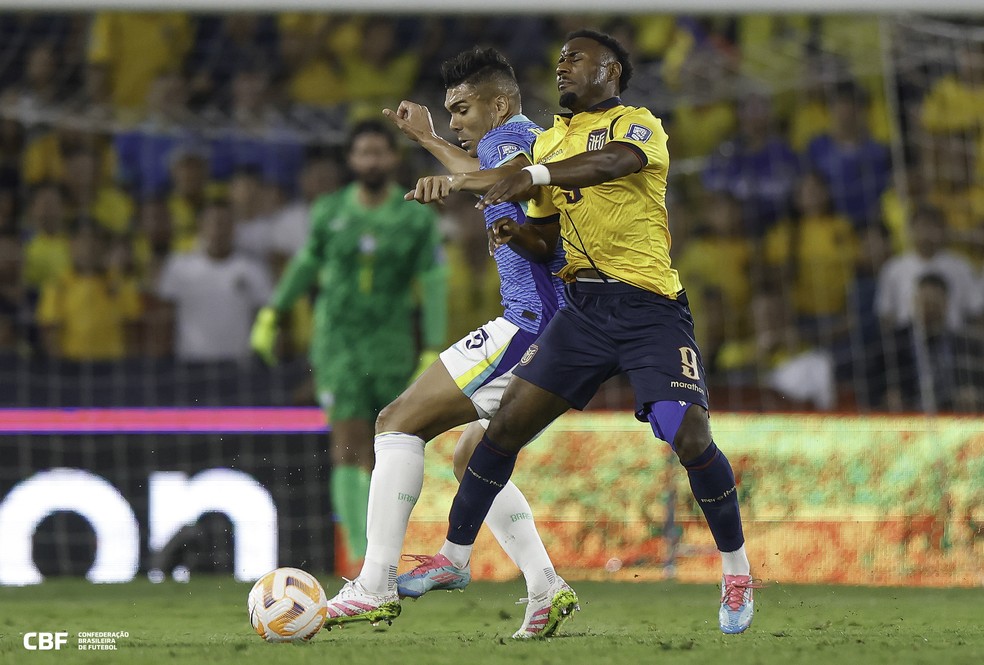 Na estreia de Ancelotti, Casemiro jogou como titular no retorno à seleção brasileira — Foto: @rafaelribeirorio I CBF