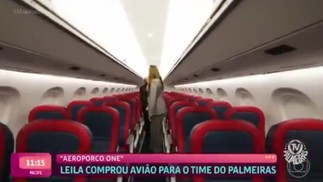 Conheça avião do Palmeiras comprado por Leila Pereira, presidente do clube — Foto: Reprodução TV Globo
