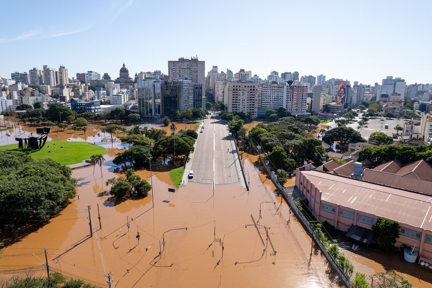 Imagem de Porto Alegre (RS) alagada