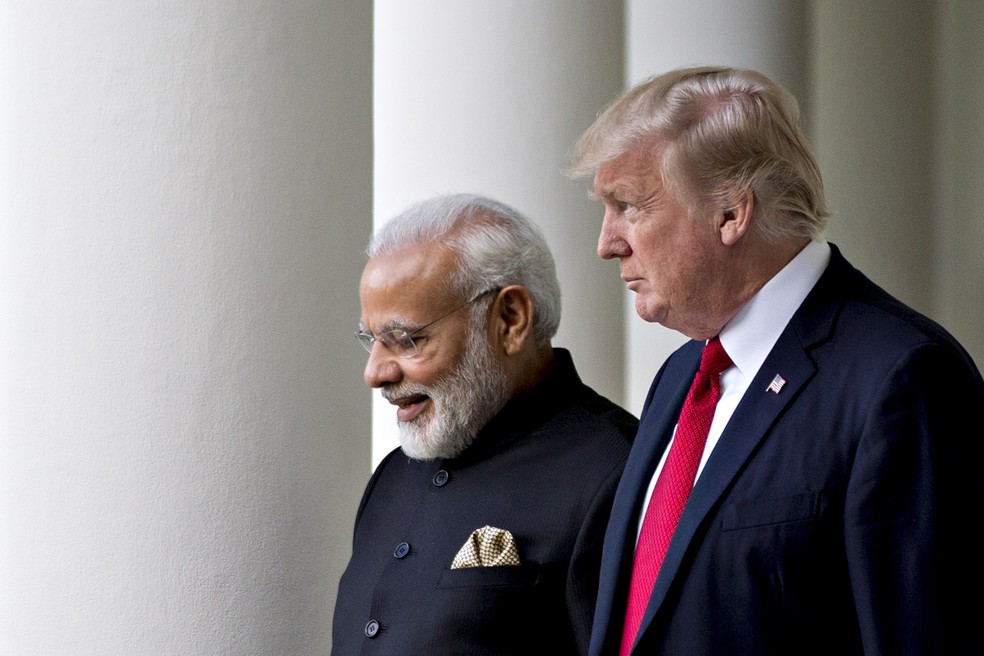 o Primeiro-Ministro Daíndia, Narendra Modi, EO President Donald Trump- Foto: Bloomberg