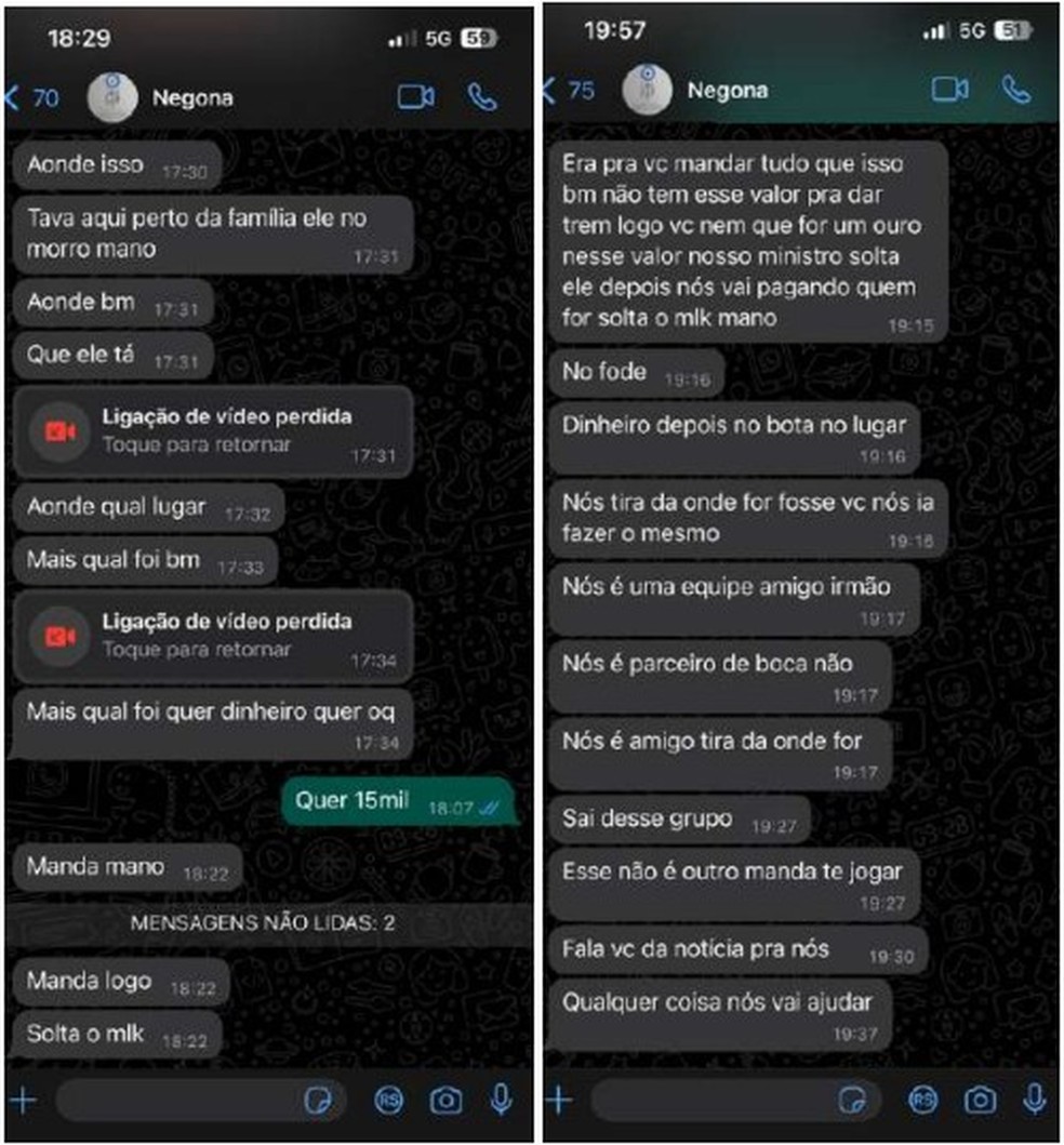 BMW: trecho de conversa cita os R$ 15 mil — Foto: Reprodução