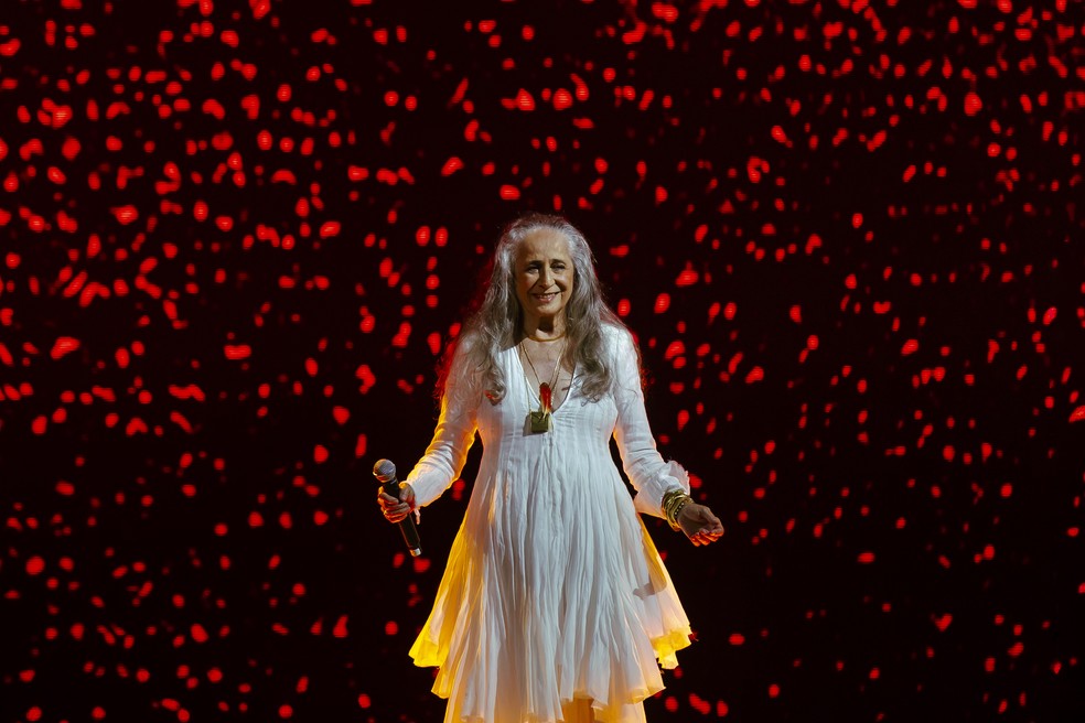 Maria Bethânia em show que celebra 60 anos de carreira — Foto: Leo Martins/Agência O Globo