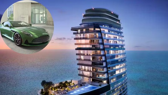 Aston Martin inaugura edifício de luxo em Miami com apartamentos tríplex que vêm com um carro 'de brinde'; veja imagens