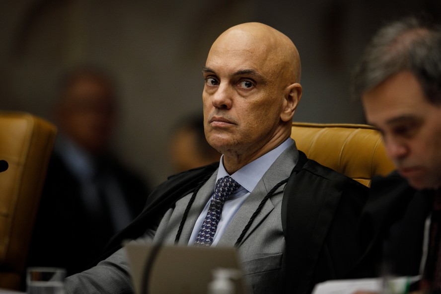 O ministro Alexandre de Moraes, durante sessão do STF